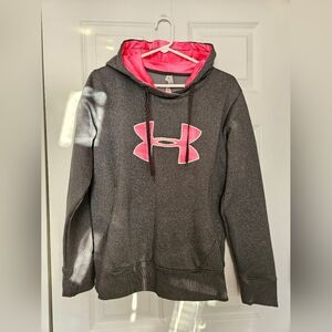 Under Armour Gray Hoodie with Pink Logo